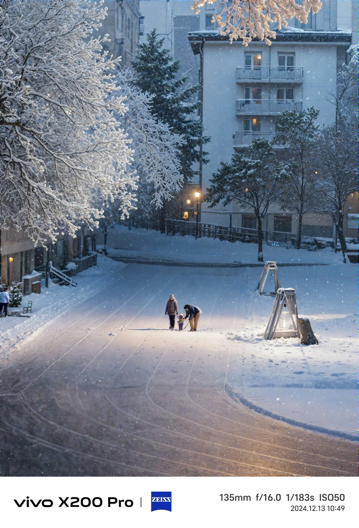 校园ai雪景