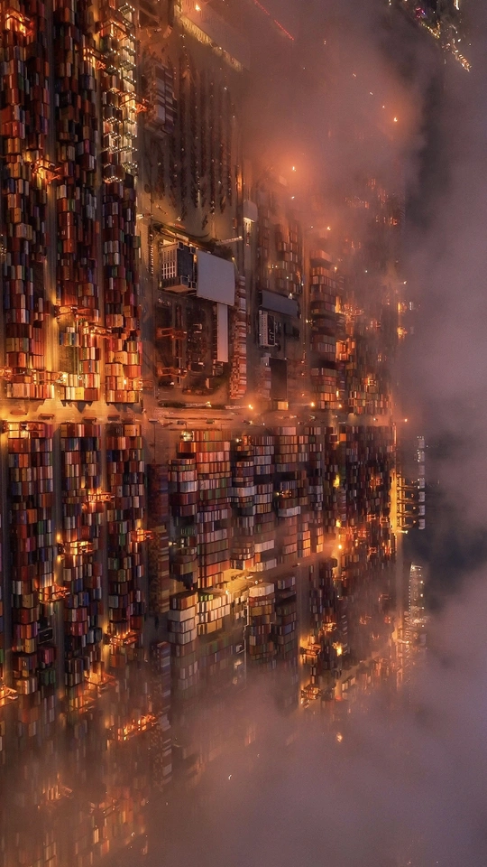 未来 一座摩天大楼在云雾之上拔地而起。