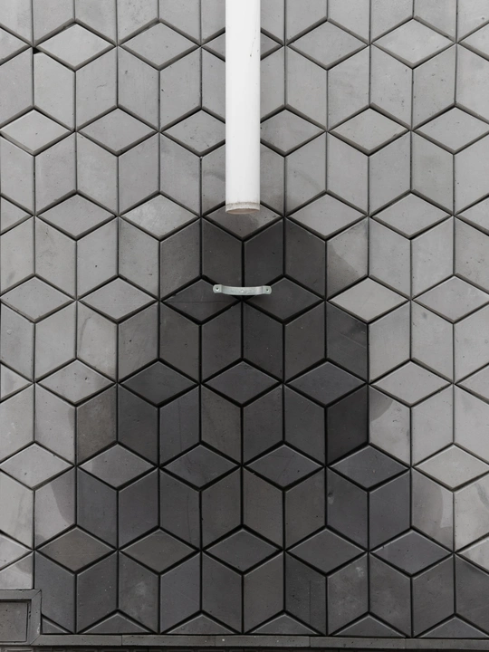 一个带有白色马桶和黑白瓷砖的浴室