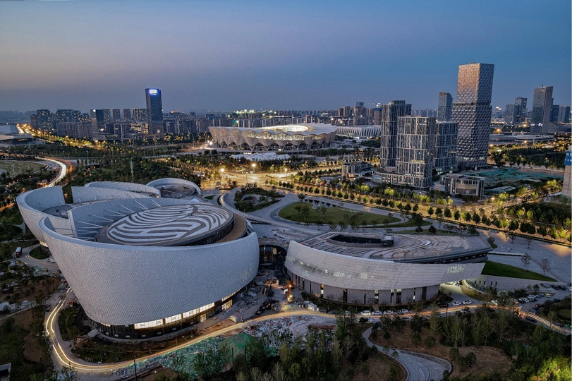 夜晚的大城市 aerial view