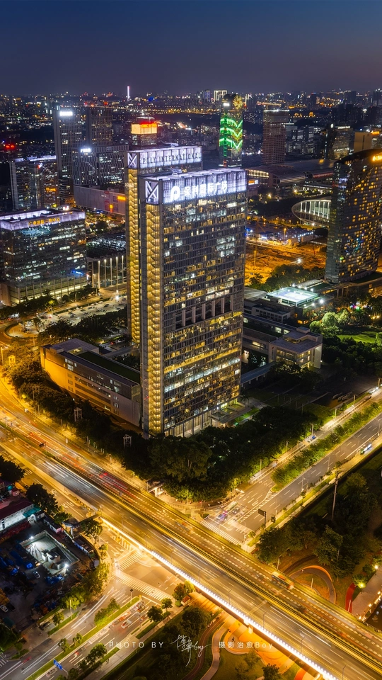 城市夜景 高楼大厦 交通