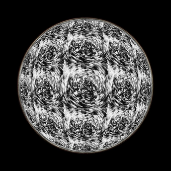 白色圆形的抽象图像 黑色背景