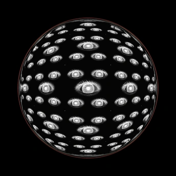 一个小球在光环中带有眼睛的图像