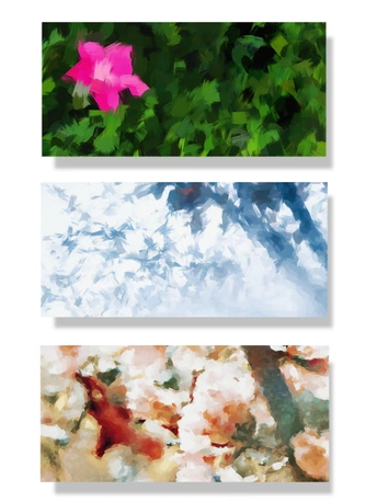 抽象艺术 云 水 粉红色花