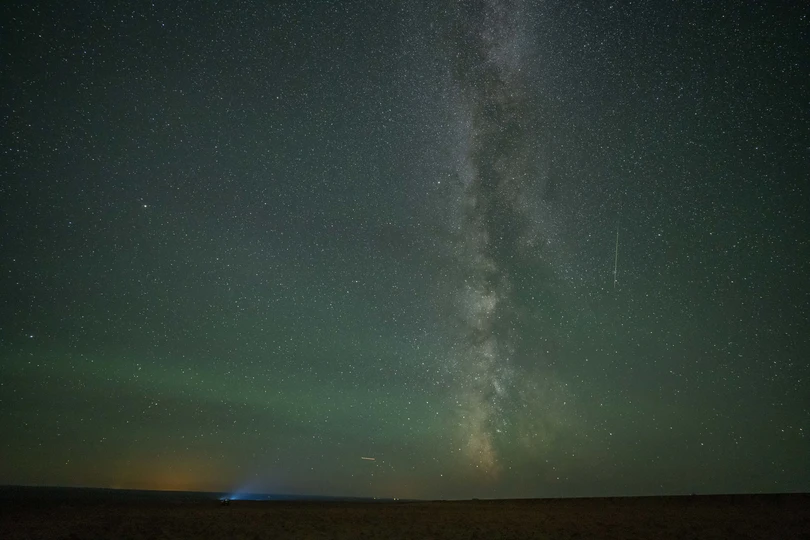 夜空中的星星长时间曝光