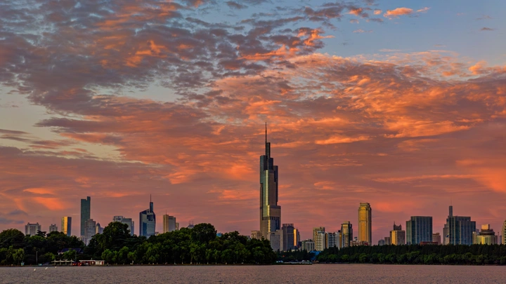 南京玄武湖，油画一般的清晨