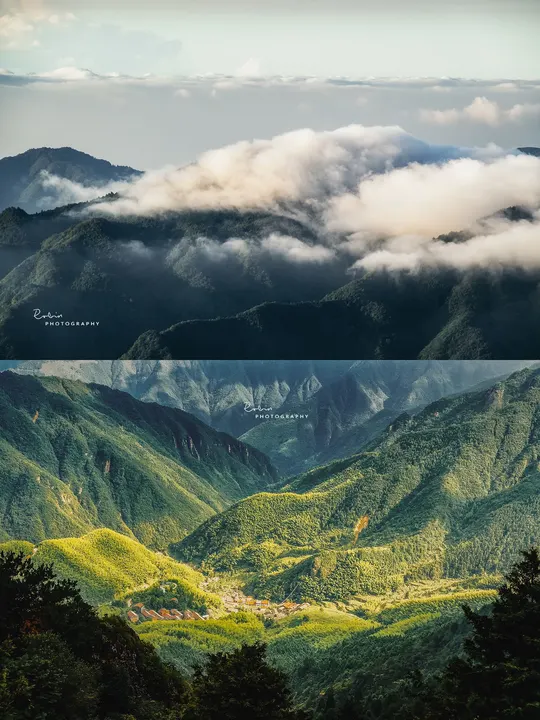 山脉和云的照片系列