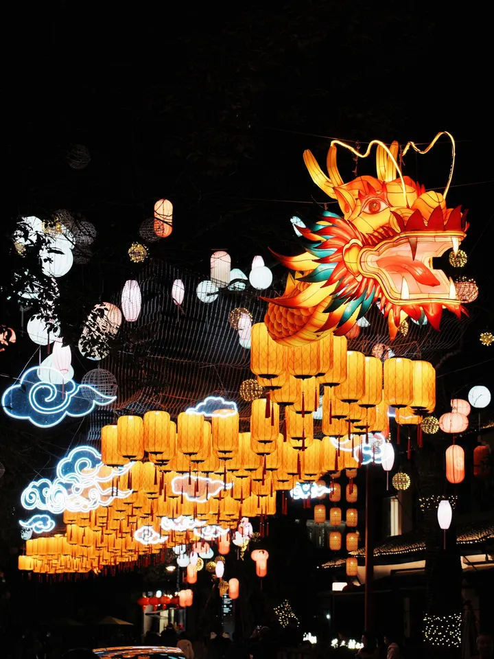 新年花灯，百丈龙灯