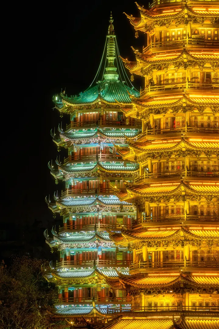 桂林📷|日月双塔绝美夜景🌃