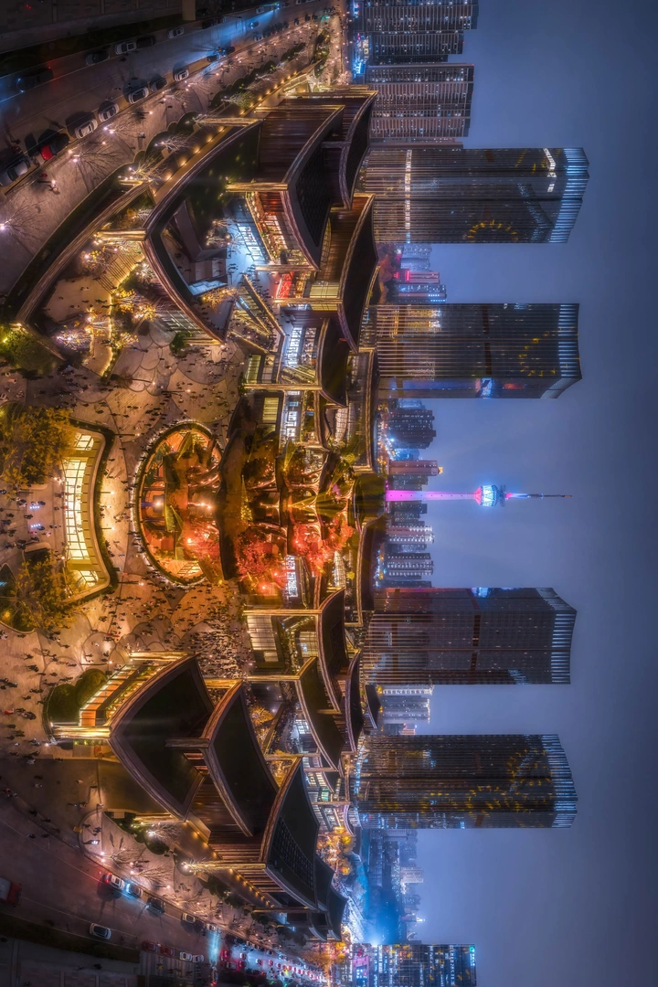 西安生命之树不同时间全景图