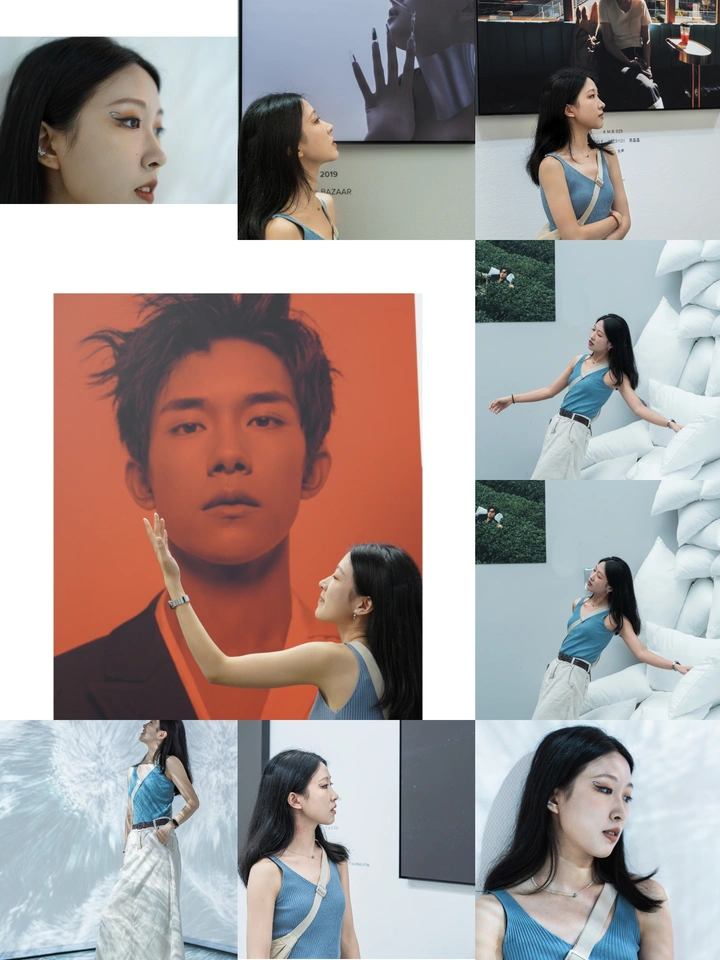 与摄影展的合影
