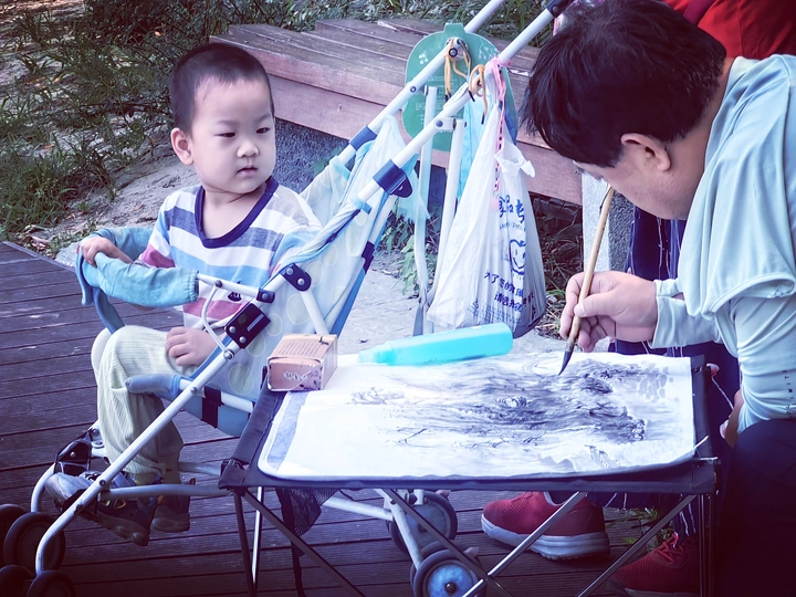 看爷爷画画