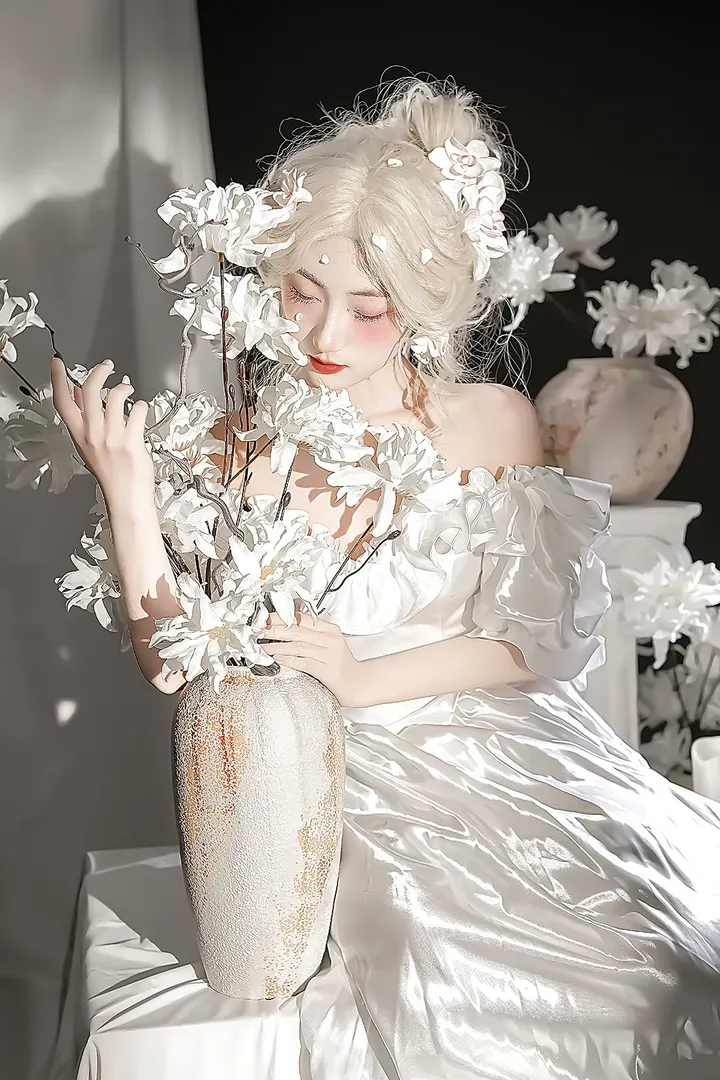 “白瓷生花”