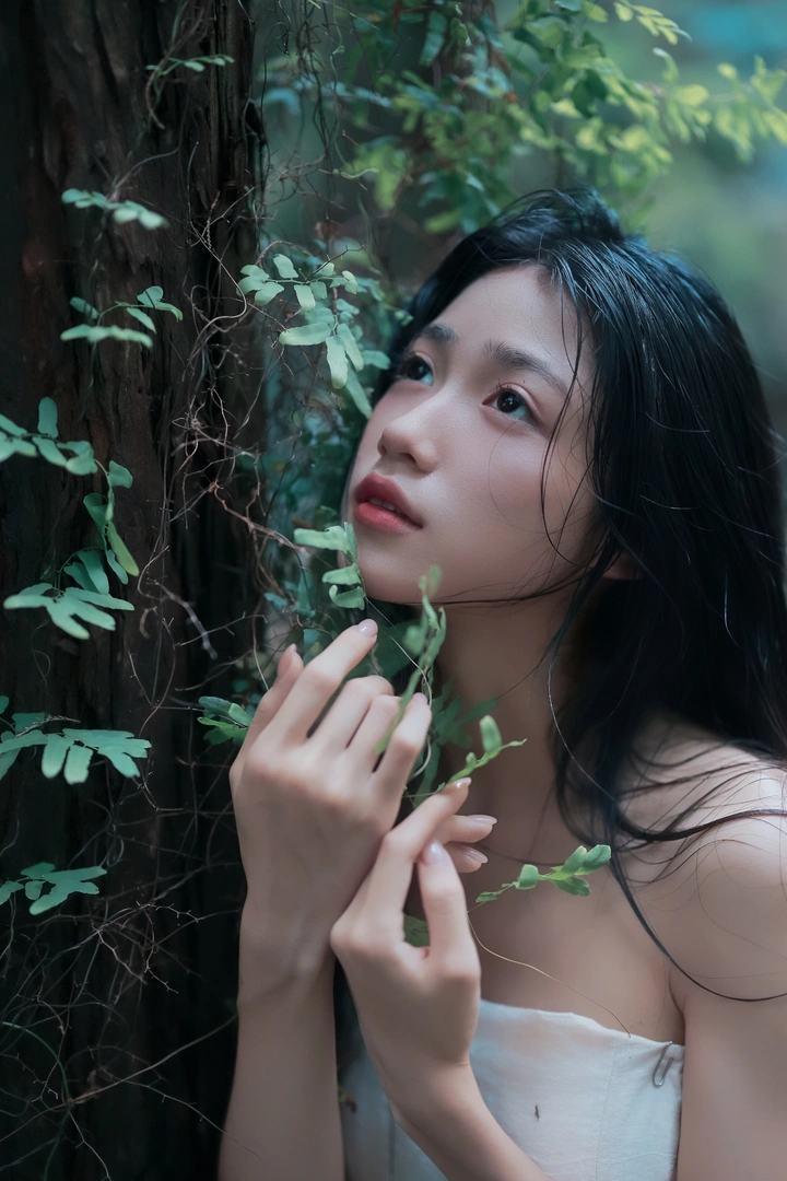 藏在林间的白
