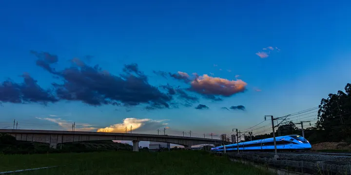 晚霞版~动车🚄~高铁🚄~火车🚆