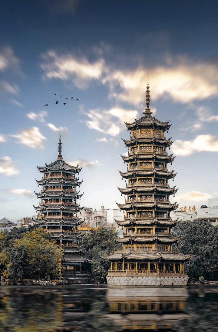 《桂林双子塔》