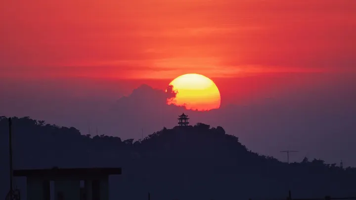 城市日落风光