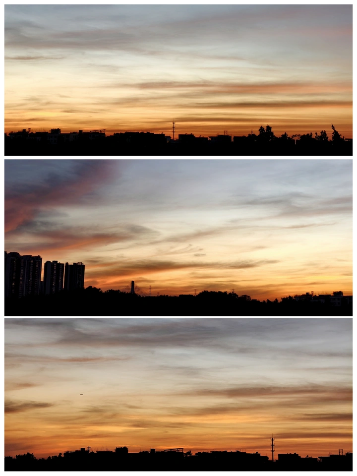 用手机长焦记录傍晚的那一抹夕阳