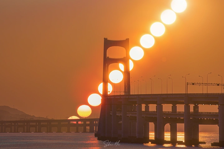大连星海湾大桥双穿日🌅