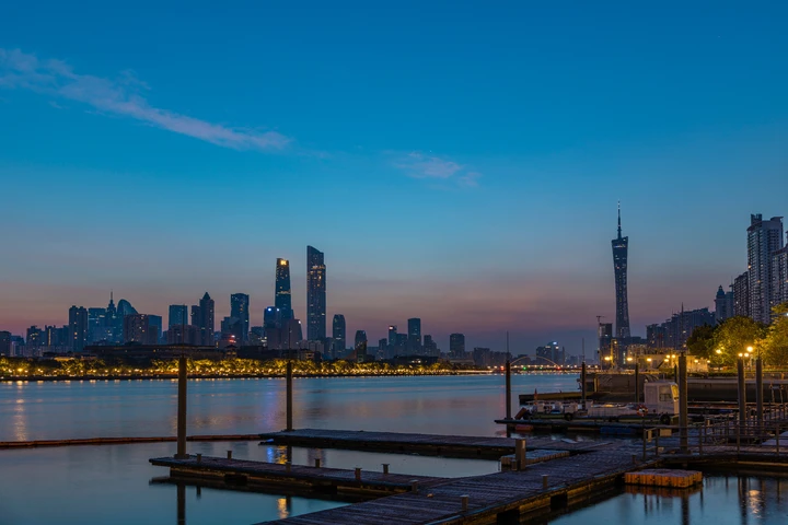 广州游艇会码头日出延时