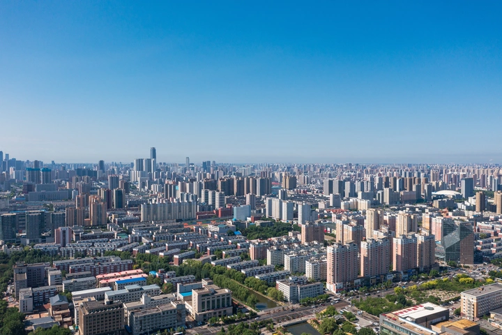 航拍沈阳市城市天际线