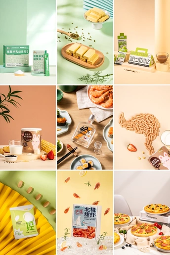 食物和物品的拼贴画