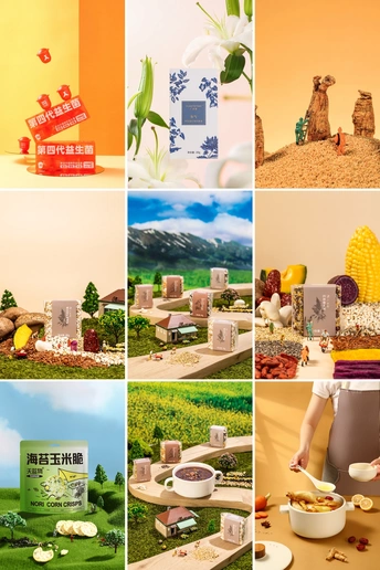 不同食物项目的拼贴画