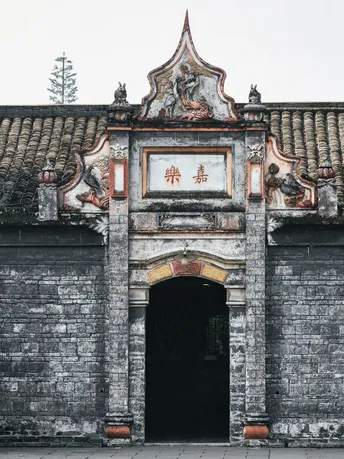 中国一座老建筑的入口