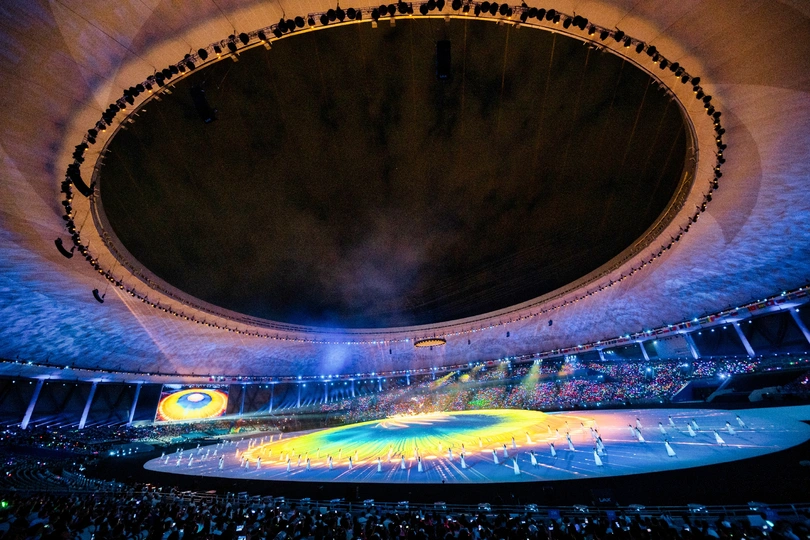 2012年夏季奥运会开幕式于7月31日在伦敦奥林匹克体育场举行 由<人>拍摄  Getty Imag