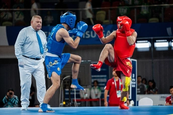 中国最受欢迎的运动之一是踢拳道 照片由<人>/盖蒂图片拍摄。