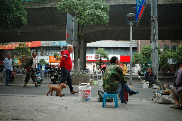看路人走路