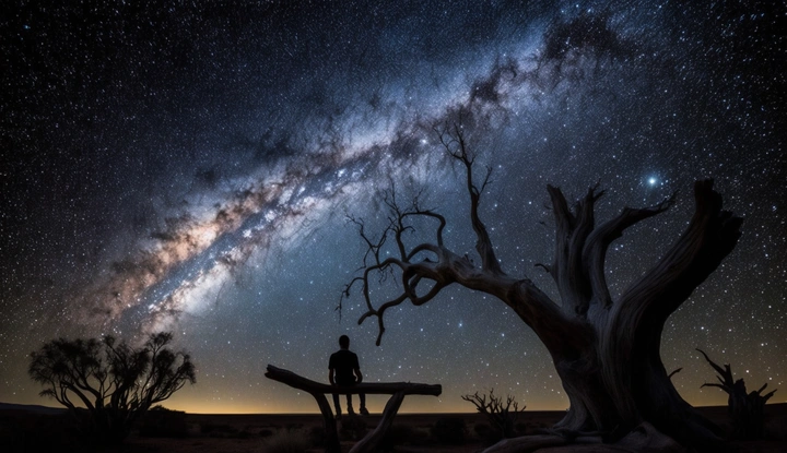 星空下的身影
