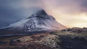 天空中有山和云的风景