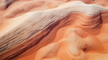 沙漠中的沙丘景观 风起时的沙尘波浪