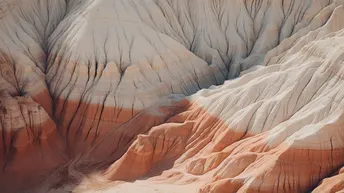 红色和白色的山丘和沙地