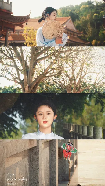 一位穿着和服的女性抓住围栏