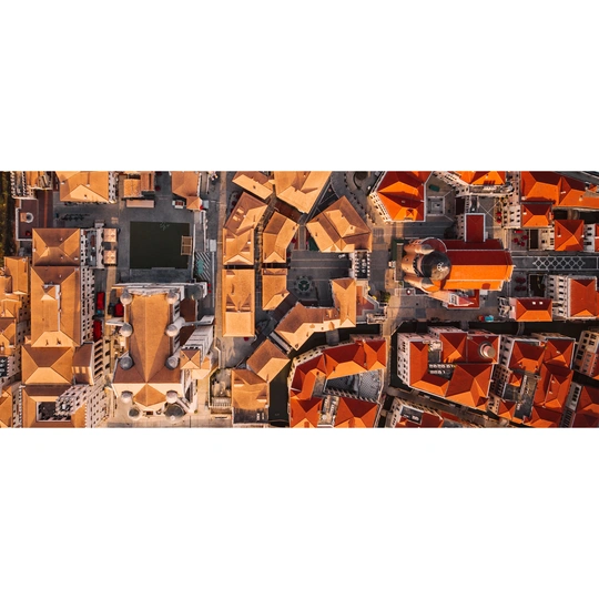 城市的大型航空全景图像