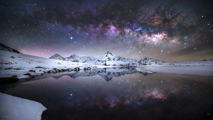 冷嘎措的星空倒影