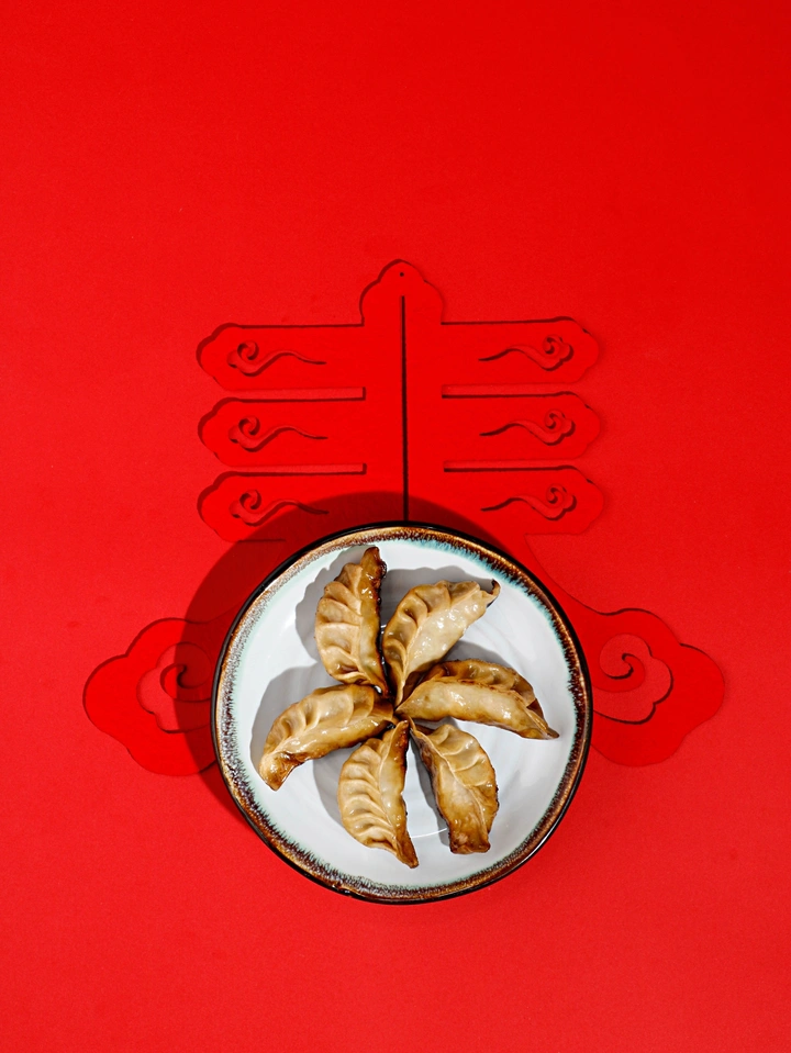 中国风，传统春节美食饺子