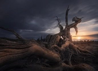 天空低垂 太阳在西边