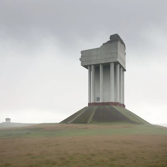 山顶上的一个大型纪念碑