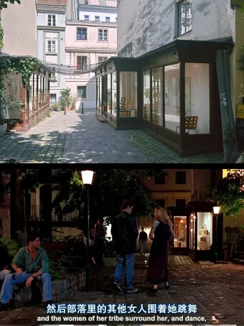 一些人坐在建筑物外面