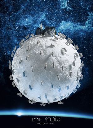 月球和地球的太空海报