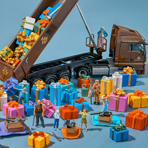 一组玩具 包括一辆汽车和一辆卡车