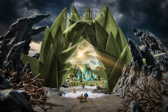 一个位于超现实世界中心的巨大工厂