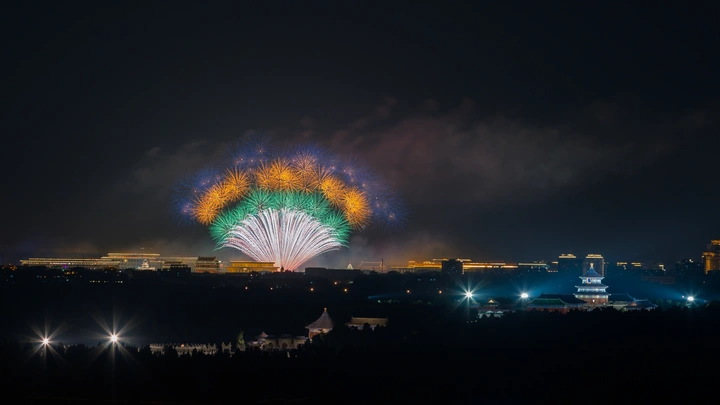 天坛祈年殿与国庆焰火·羽扇