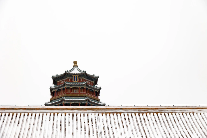 雪中的佛香阁