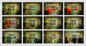 商店窗口里的模特展示