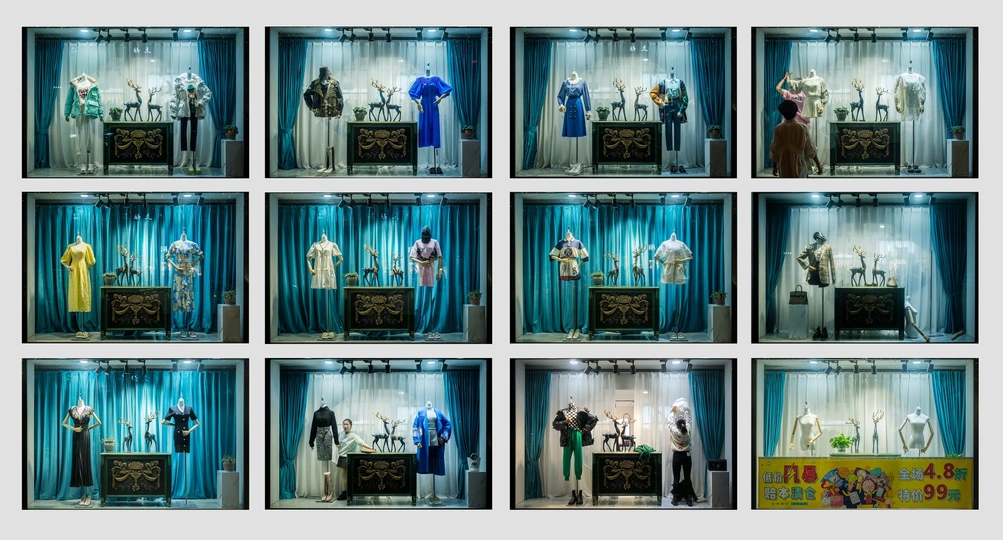 时尚商店窗户展示的图像
