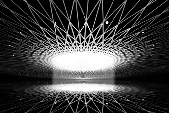 星空下的隧道水面的数字艺术